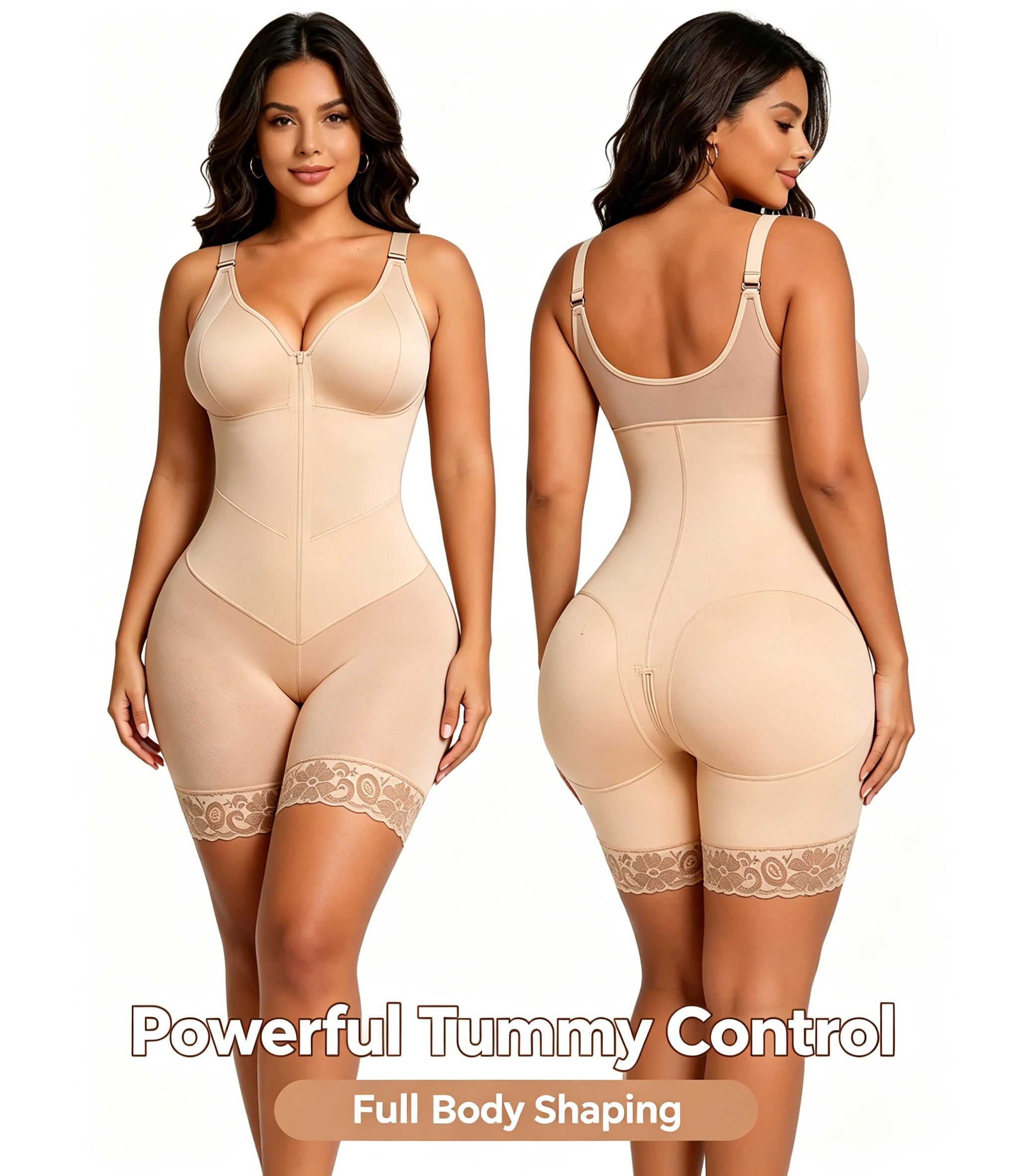 Breathable Mesh Shapewear Bodysuit - Front View