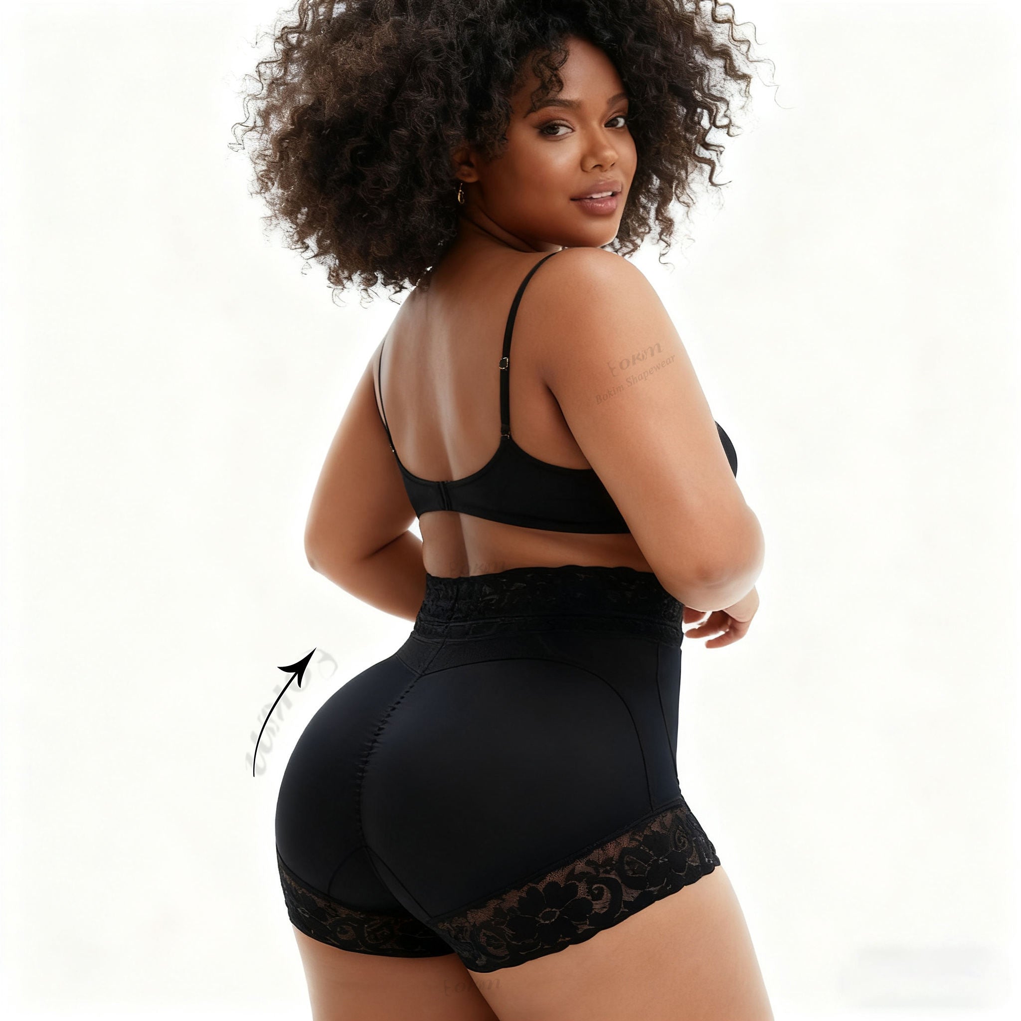 High Waist Lace Shaping Panties - Back View