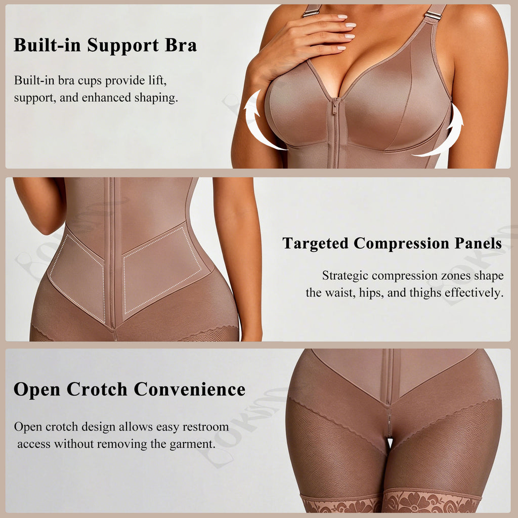 Breathable Mesh Shapewear Bodysuit - On Model